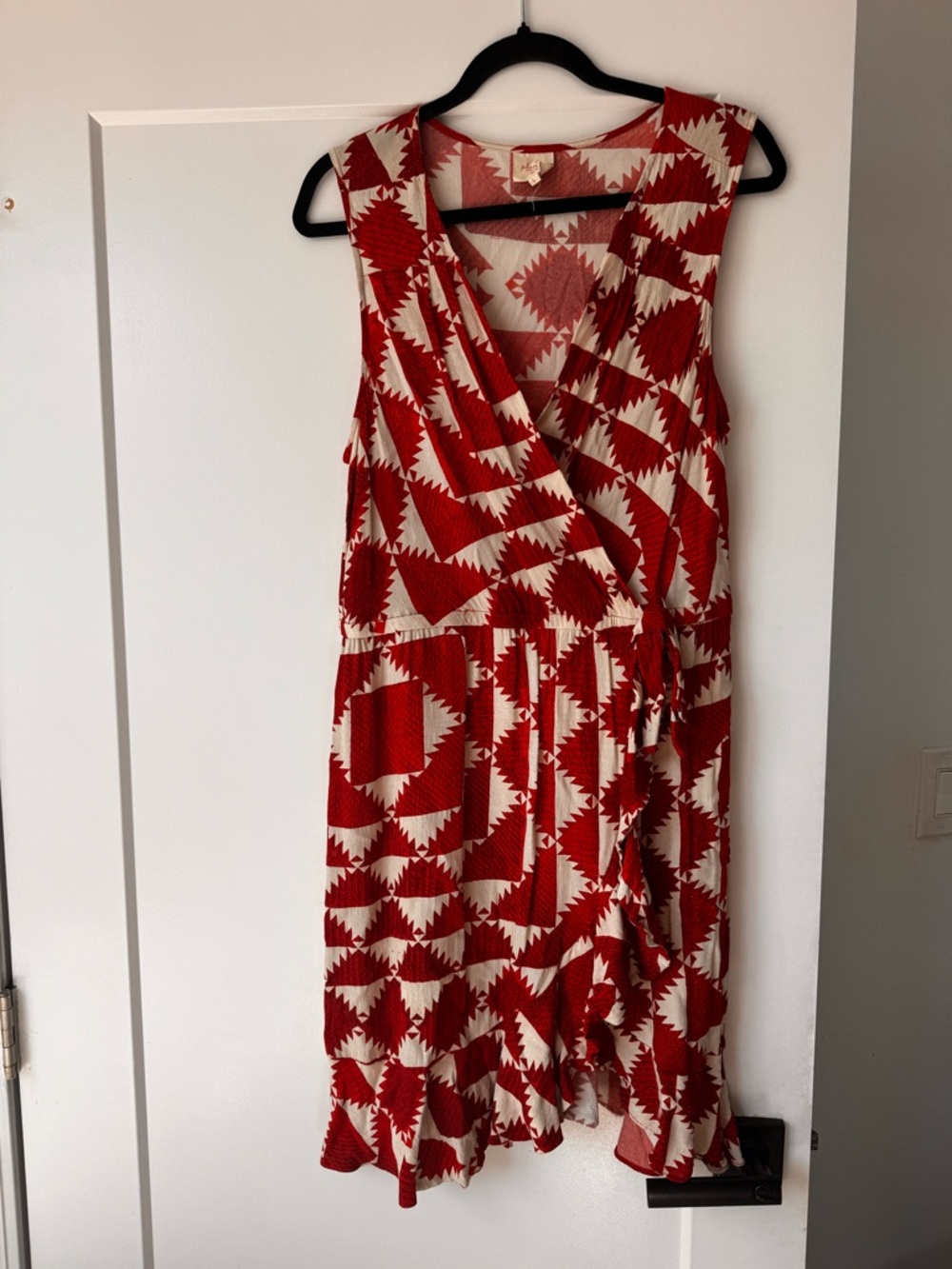 Plenty by Tracy Reese Red and Cream Geometric Dress Anthropology
